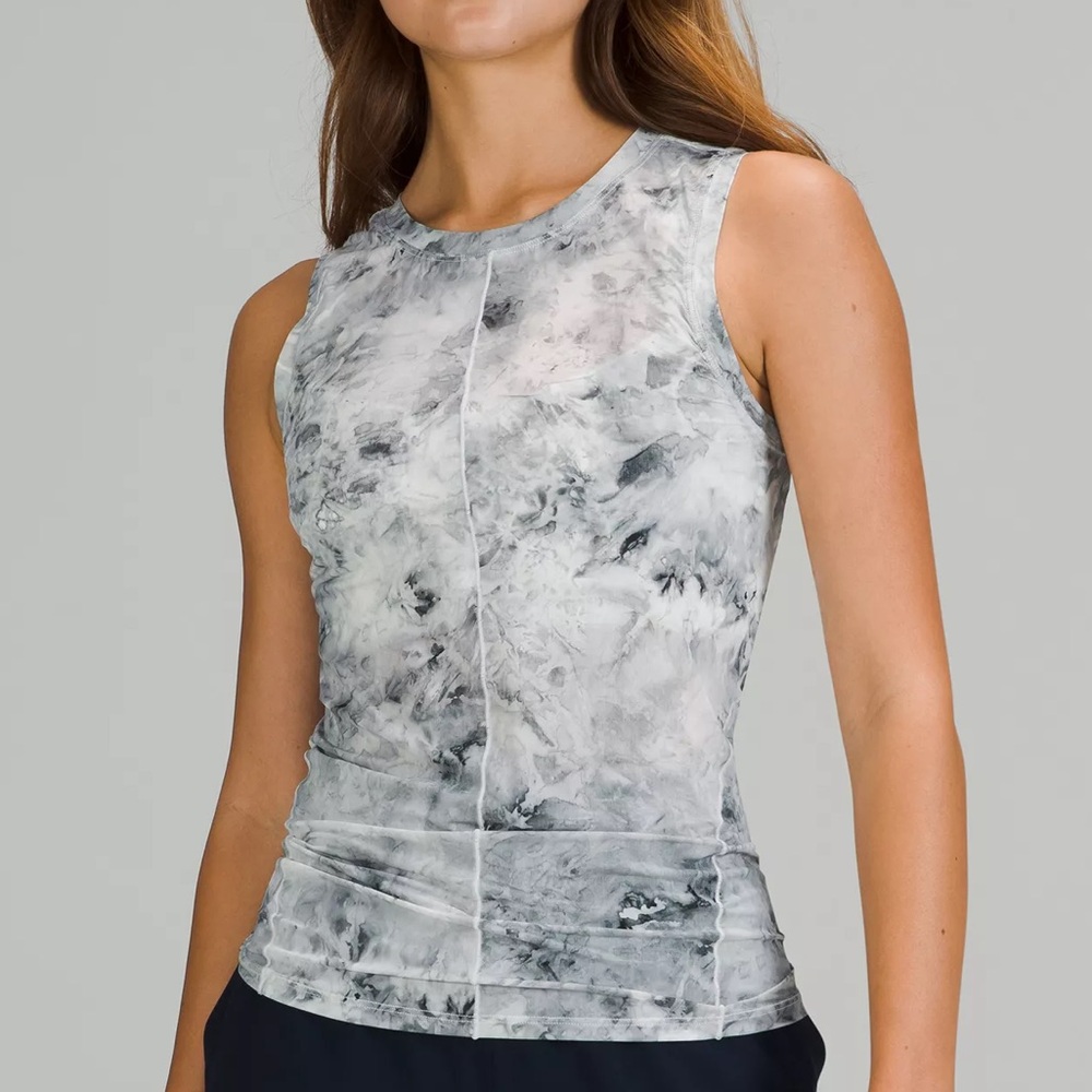 Lululemon Lightweight Jersey Tank Top, Aquila Rhino Grey Multi (A7GM), Sz 4